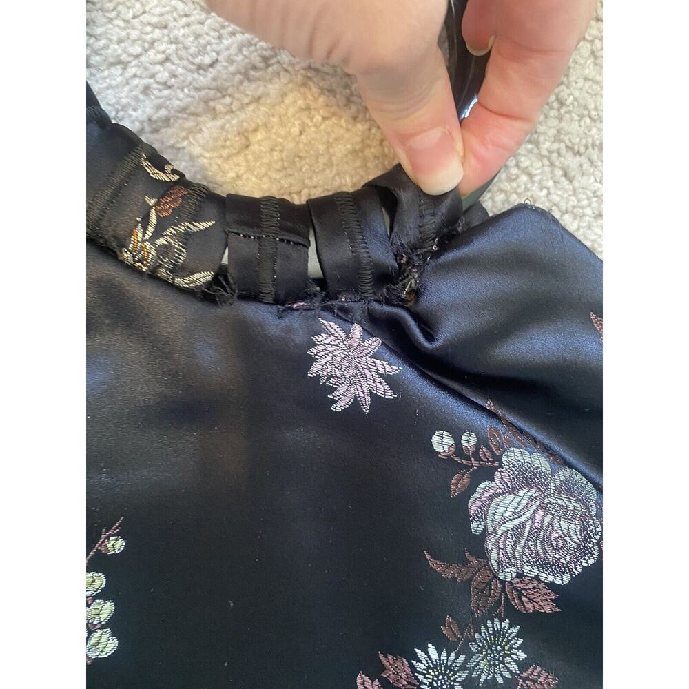Cheongsam Dress Womens Large* & Purse Black Satin Geisha Oriental Asian Mini - Picture 16 of 16